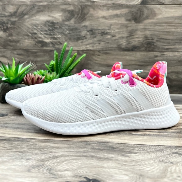 NIB Adidas Puremotion Running Inspired Athletic Sneaker White Pink Red Womens 8 - Picture 5 of 12